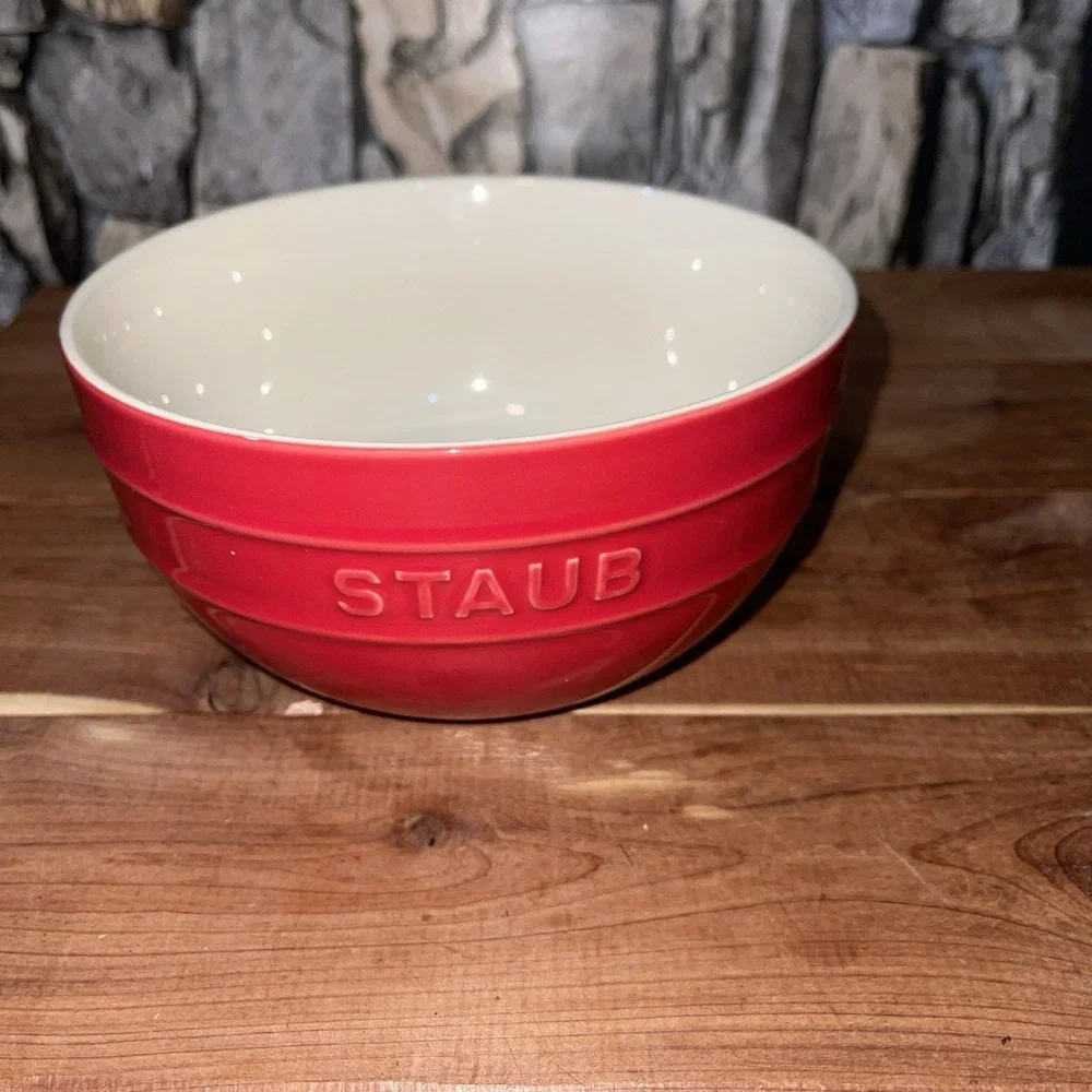 Staub Ceramic Bowl Cherry Red Large 6.5
